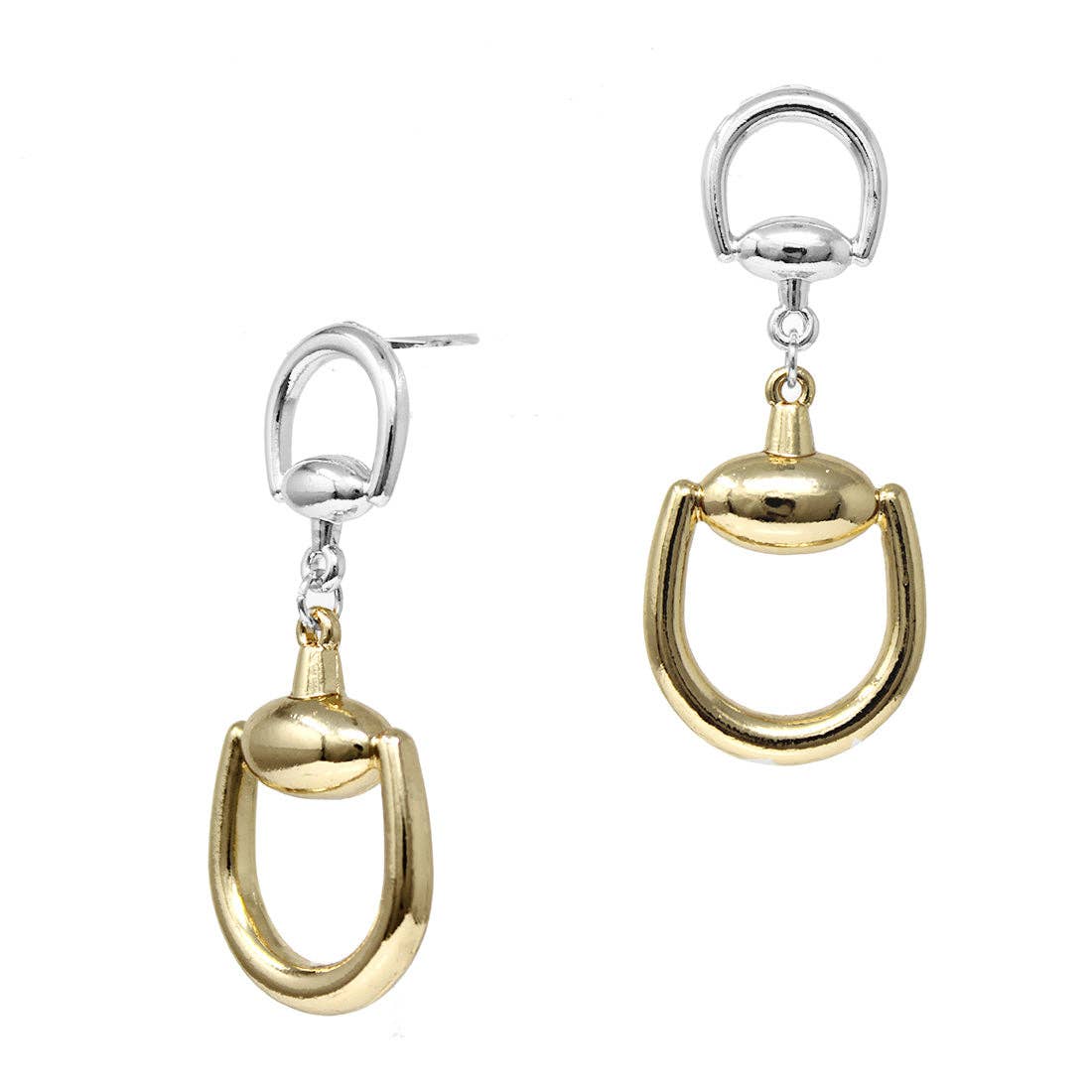 High Horse Mixed Metals Bit 1" Earrings