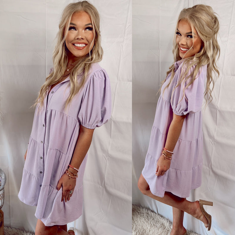 Spring Fling Puff Sleeve Tiered Dress