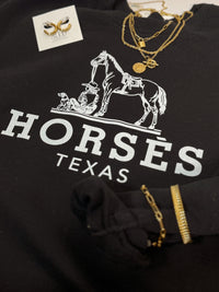 Horses Texas Graphic Sweatshirt