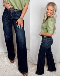 High Horse High Rise Creased Wide Leg Trouser Jeans