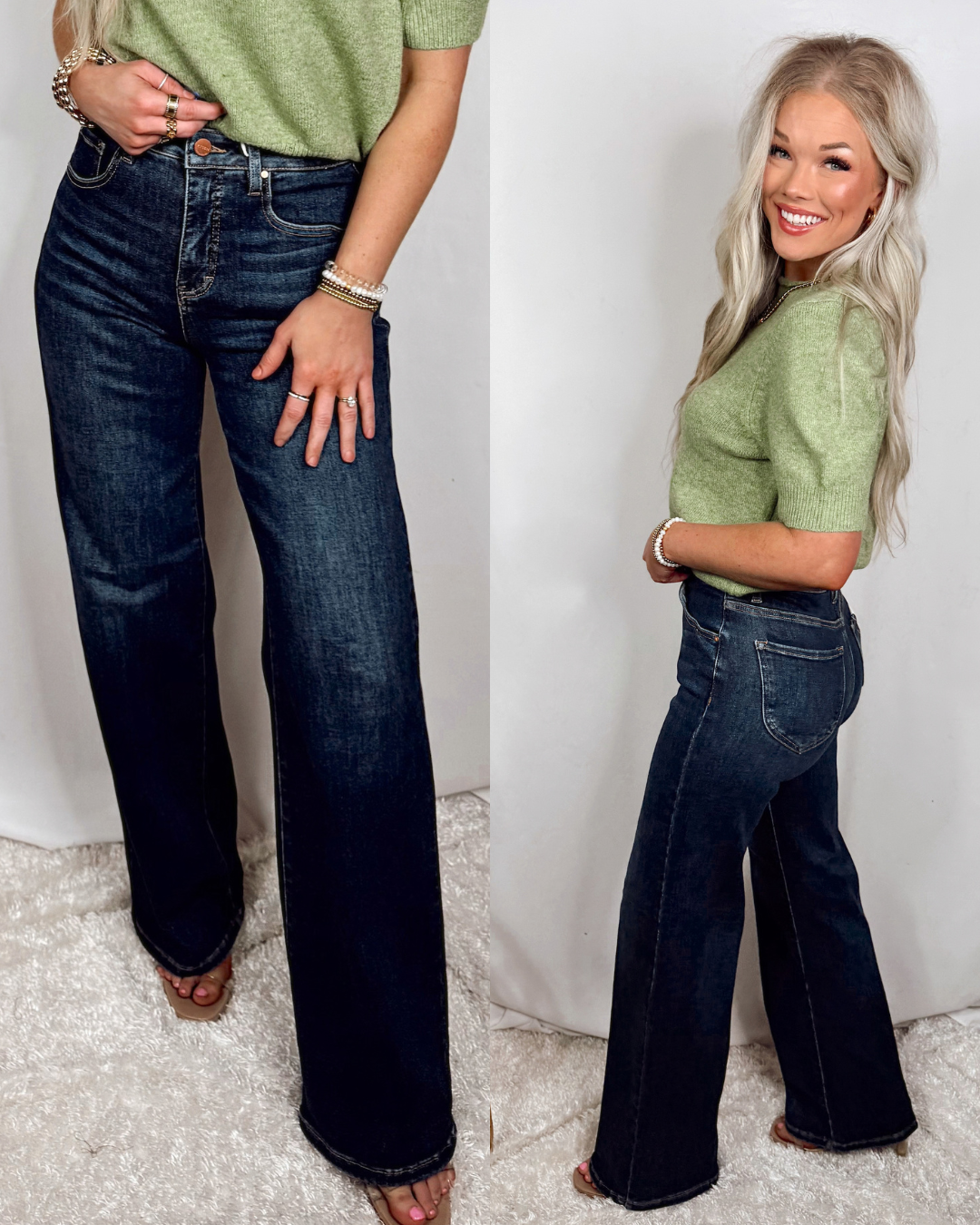 High Horse High Rise Creased Wide Leg Trouser Jeans