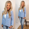 Countryside Chic Lightweight Cardigan - Light Blue