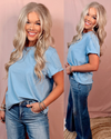 Bali Everyday Raw - Edge Basic Baby Tee - Ocean Blue