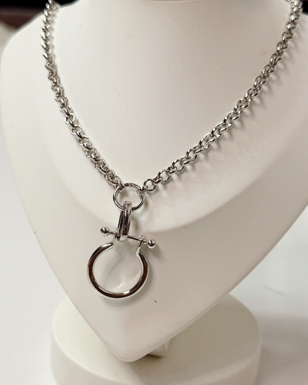 Silver Stable Bit Link Chain Necklace