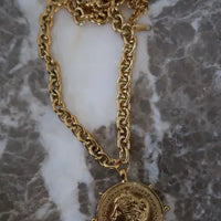 CSP | The Golden Coin Necklace : 18K Gold Plated Stainless Steel | Water Resistant