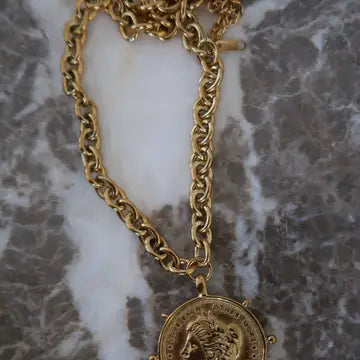 CSP | The Golden Coin Necklace : 18K Gold Plated Stainless Steel | Water Resistant