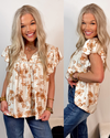 Spring Fling Floral Scalloped Detail Blouse