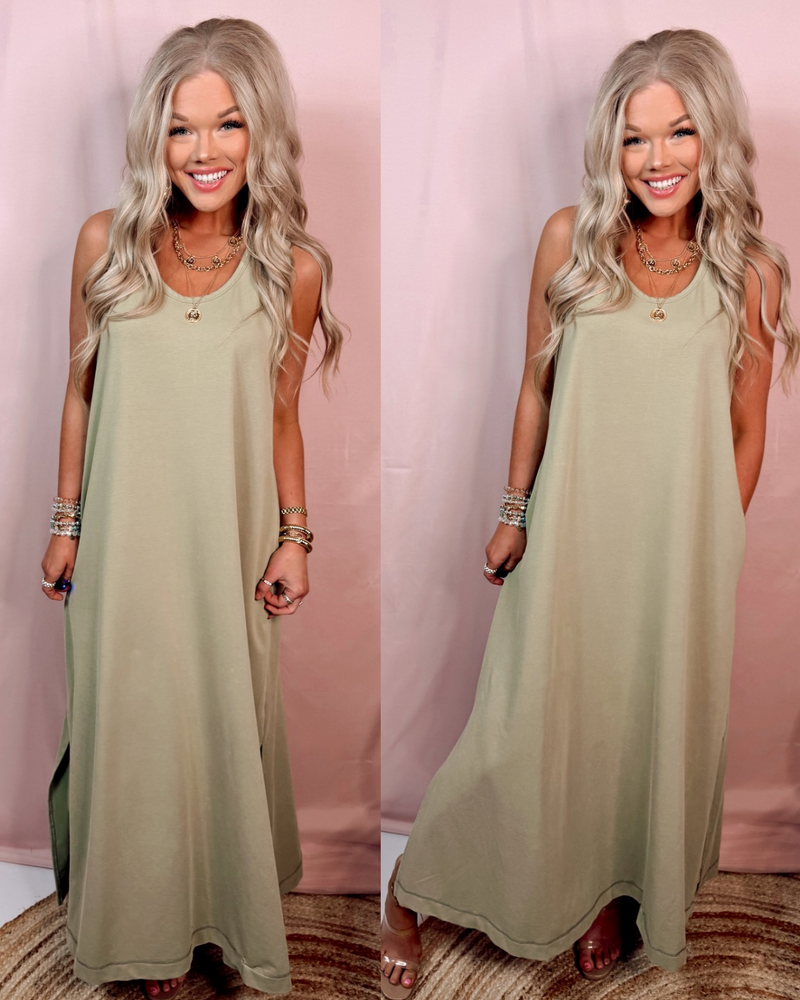 Modest Chic Maxi Dress - Sage
