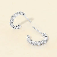 14K Gold Dipped Cubic Zirconia Stone Bezel Around Hoop Earrings