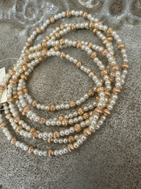 Assorted Gold Beaded Water Resistant Bracelet Sets