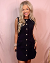 Baccarat Beauty Elegant Button Up Dress - Black