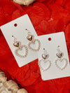 Assorted Pair of Hearts Pearl Drop Earrings