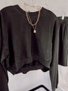 Simply Cropped Sweatshirt- Black