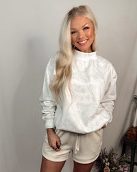 Camo Essential Mock Neck Oversized Pullover