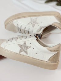 Gaby Neutral Rhinestone Star Sneakers