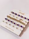 Purple & Gold Game Day Arm Candy 5 Piece Bracelet Set