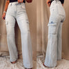 Cool Girl Cargo High Rise Wide Leg Jeans