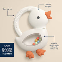 Itzy Ritzy Bitzy Shake - Silicone Teether with Rattle: Goose