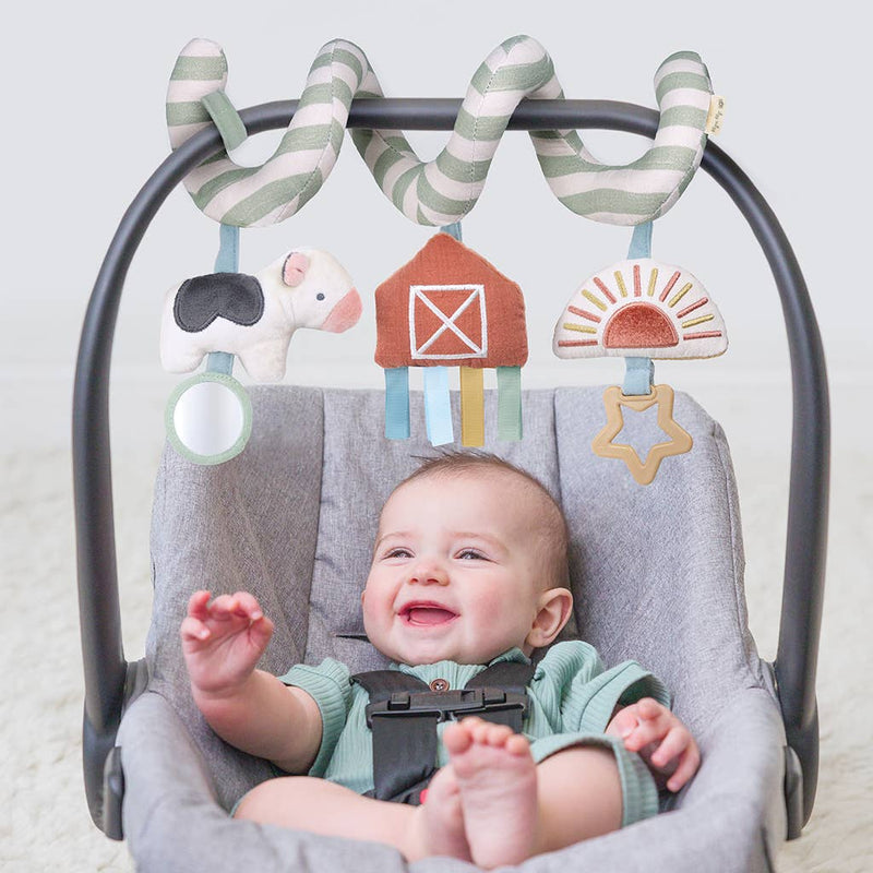 Itzy Ritzy Bitzy Spiral Car Seat Activity Toy: Farm