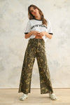 Camo Club High Rise Camouflage Print Wide Leg Pants
