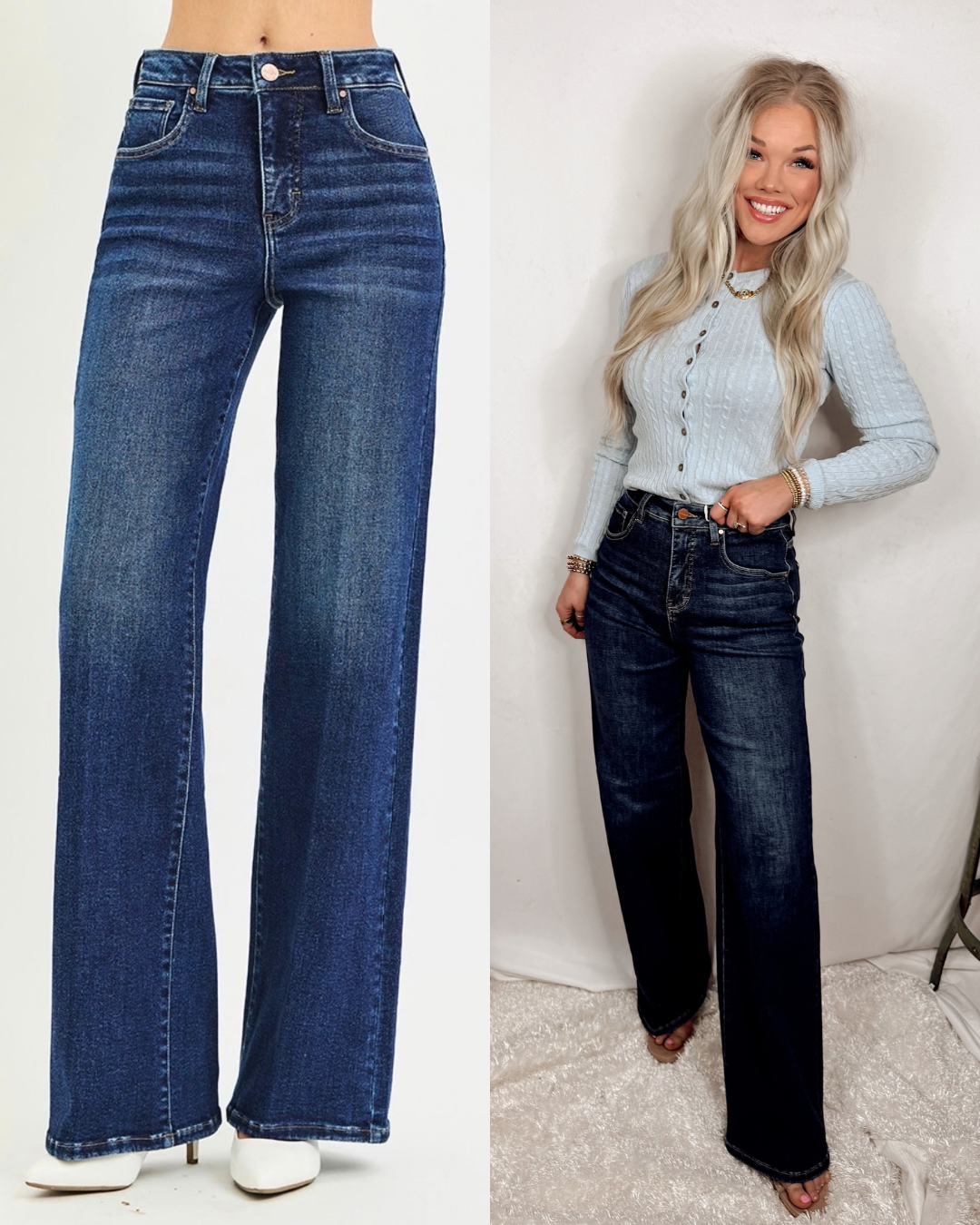 High Horse High Rise Creased Wide Leg Trouser Jeans