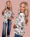 Timeless Toile Printed Button Up Blouse