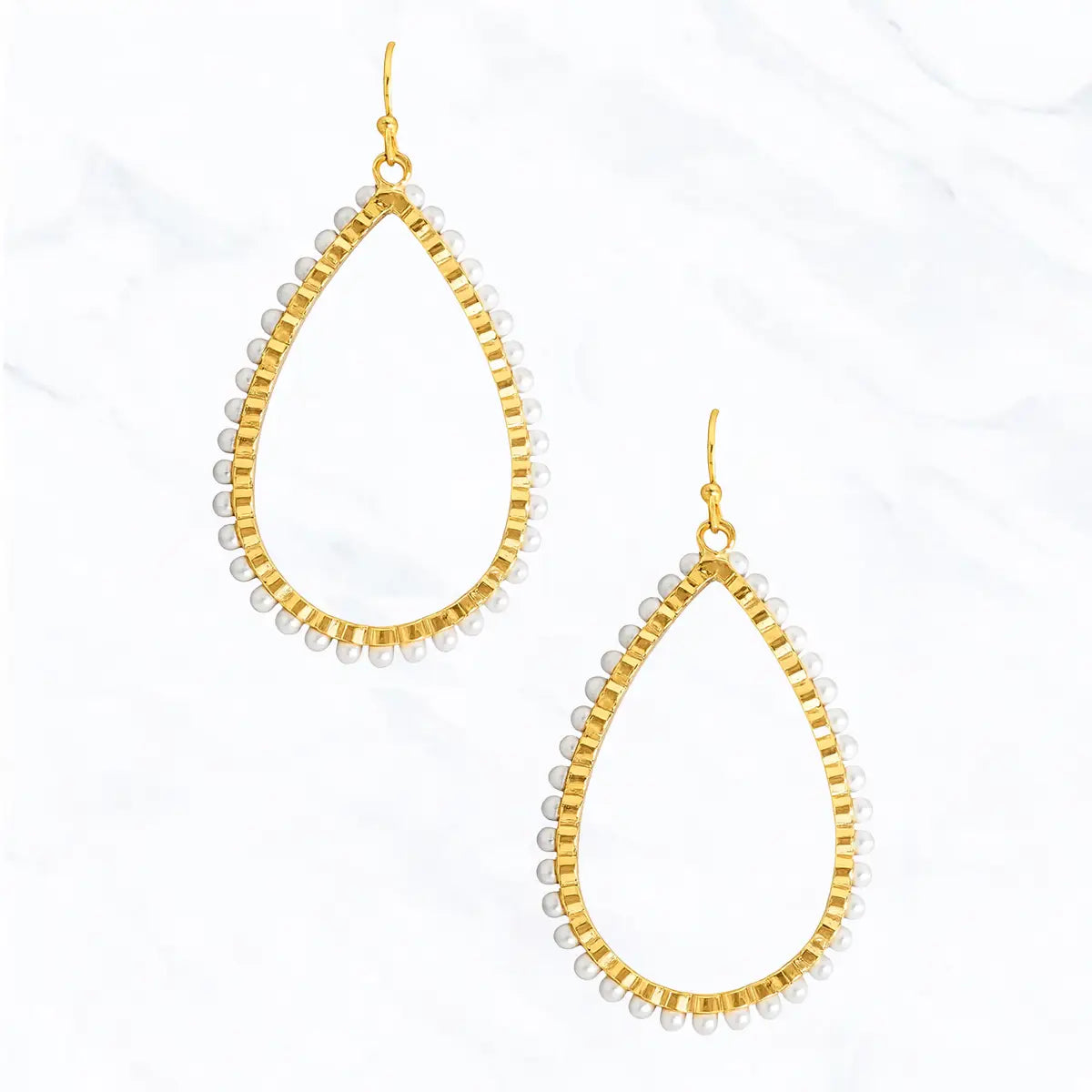 Teardrop Pearl Trimmed Earring