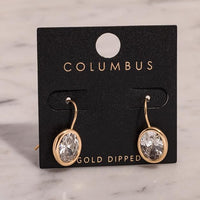 Oval Bezel Set Earring