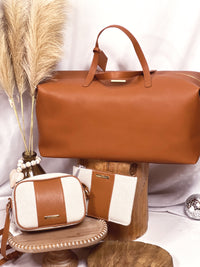 Holdall Weekender Duffle- Cognac