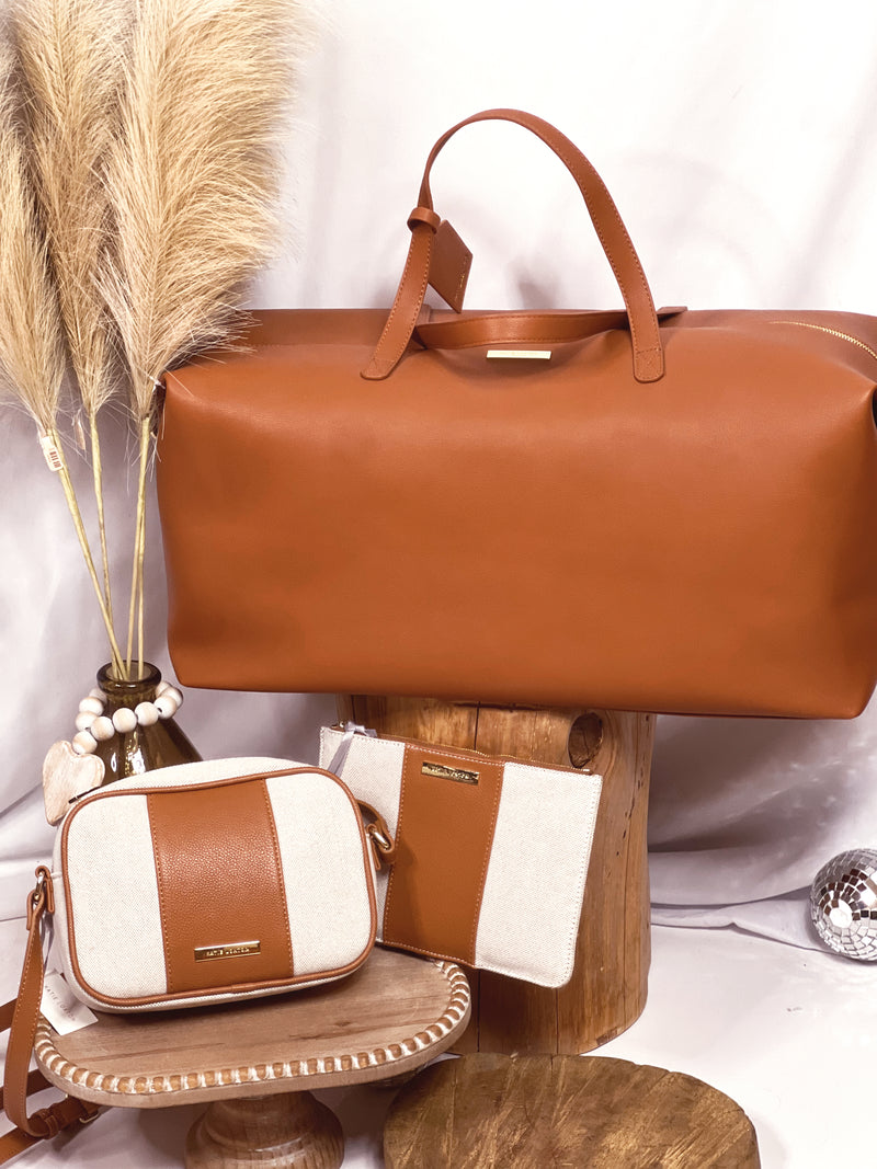 Holdall Weekender Duffle- Cognac