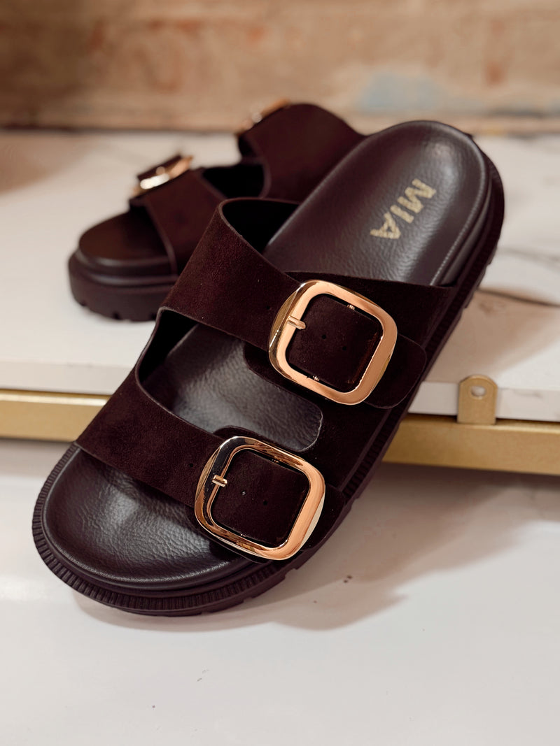 MIA Gen Sandals - Chocolate Suede
