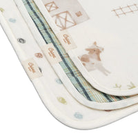 Charlie Farmhouse Set of 3 Cotton Muslin Burp Cloths