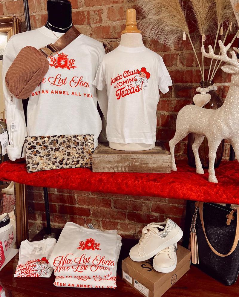 Santa Claus Is Coming To Texas Kids Graphic