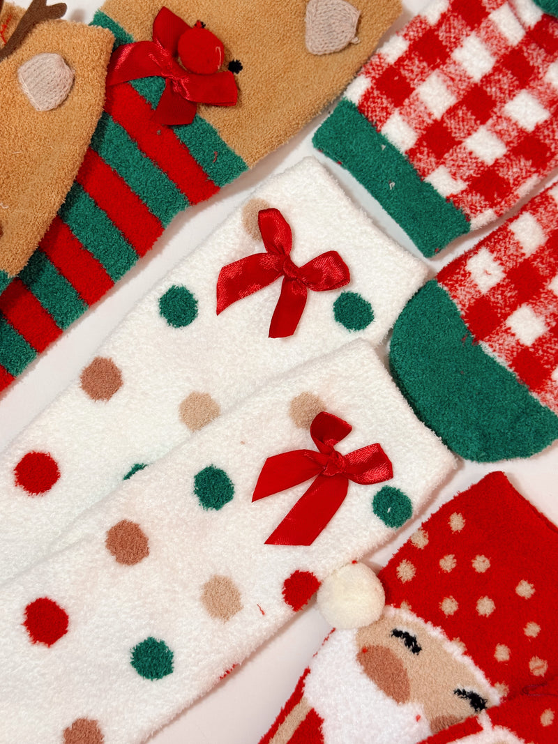 Assorted Christmas Festive Fuzzy Socks