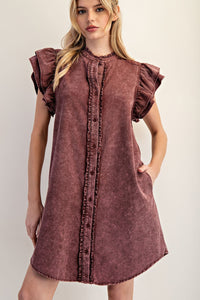 Madeline Maroon Mineral Washed Dress