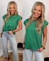 Bellamy Braided Cap Sleeve Top - Kelly Green