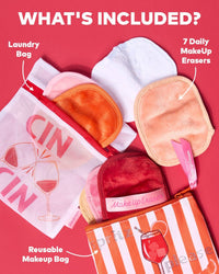 The Makeup Eraser | Spritz Please 7-Day Makeup Eraser, Laundry Wash Bag + Makeup Bag Set