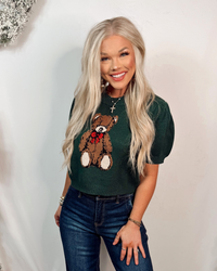 Teddy Tidings Knit Sweater Top