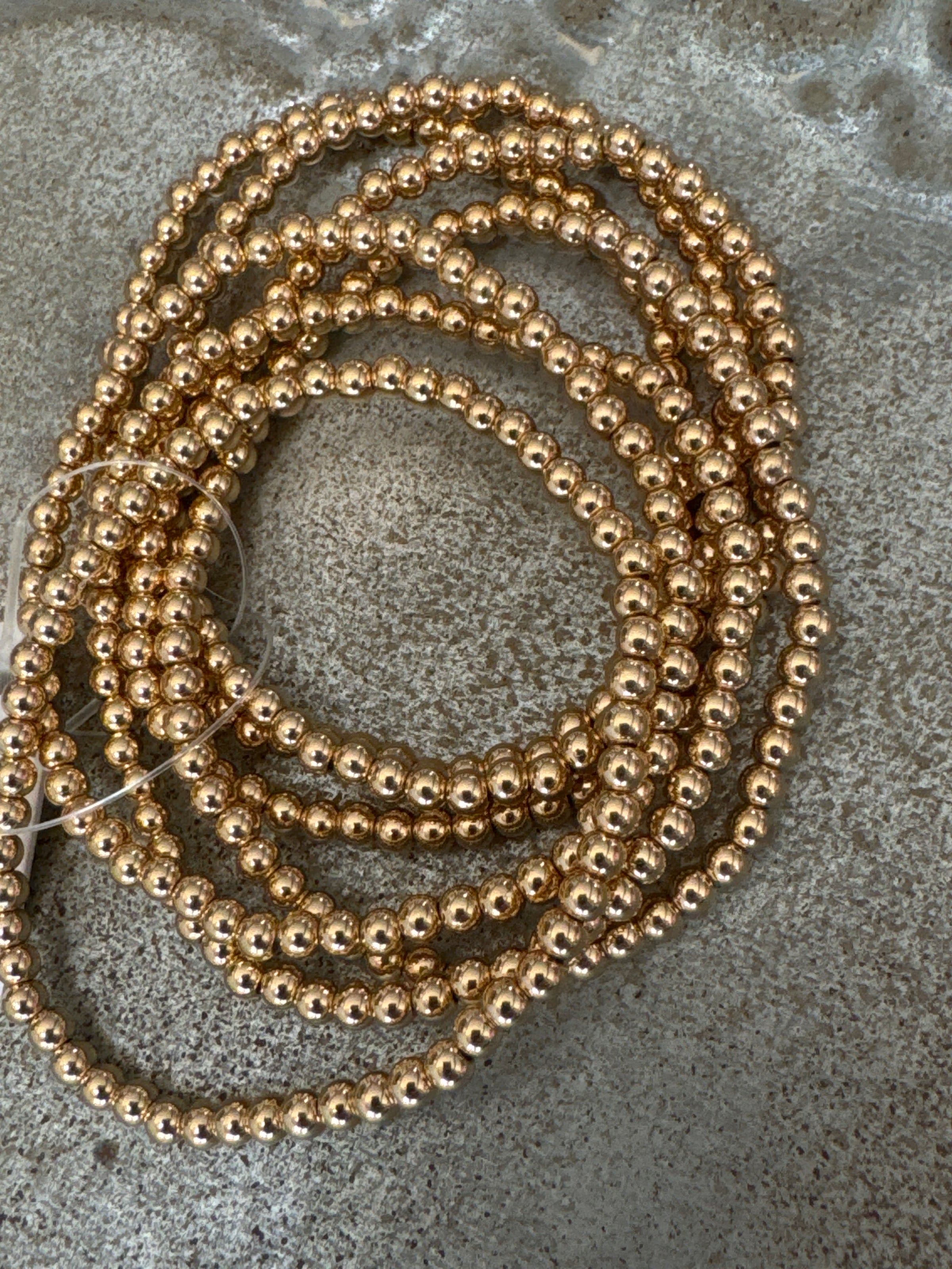 Assorted Gold Beaded Water Resistant Bracelet Sets