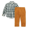 Toddler Gingham Button Down Shirt & Corded Pant Set