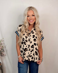 Wildcard Weekend Leopard Printed Button Up Top