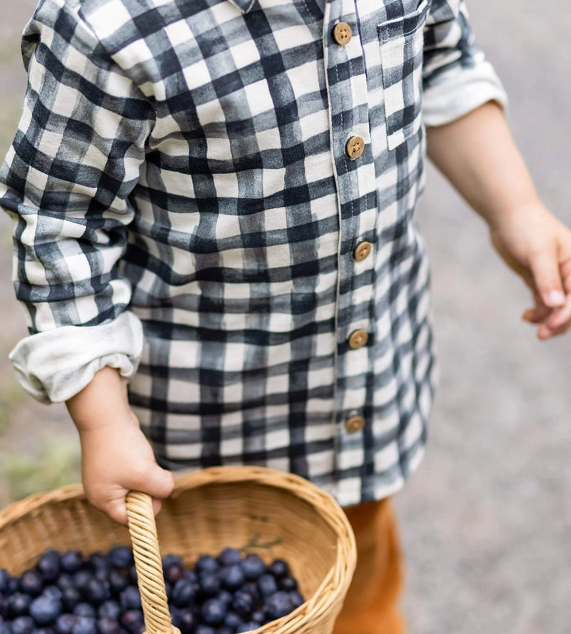 Toddler Gingham Button Down Shirt & Corded Pant Set