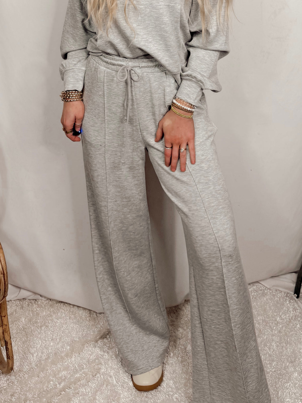 Made Easy Drawstring Pintuck Wide Leg Pants