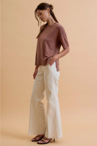 All About Ease Knit Sweater Top - Sepia