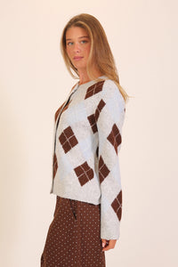 Harvest Moon Argyle Knit Sweater / Cardigan