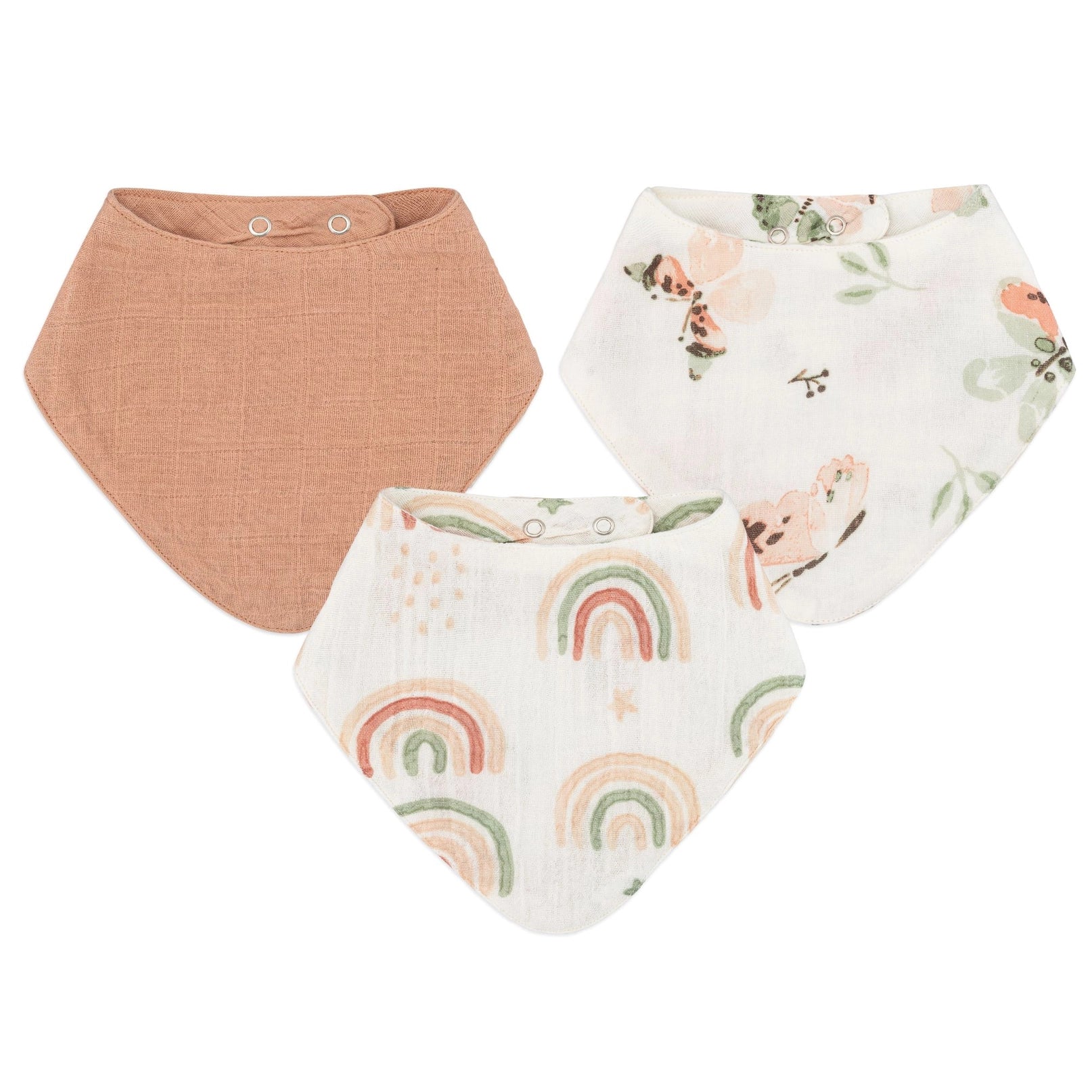Parker Set of 3 Cotton Muslin Bandana Bib Set