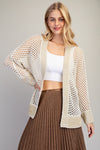 Cuddled Up In Crochet & Champagne Gold Speckled Cardigan