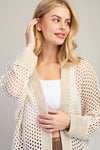 Cuddled Up In Crochet & Champagne Gold Speckled Cardigan