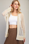Cuddled Up In Crochet & Champagne Gold Speckled Cardigan