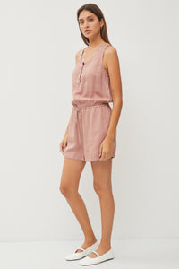 Tourist Visa Tencel Romper- Dusty Rose